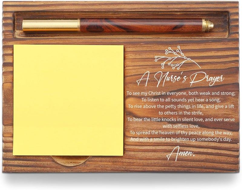 YODOCAMP Nurse Prayer Sticky Note Holder, Inspirational Nurse Appreciation Gift, Healthcare Office Desk Organizer, Thank You Desk Accessory for Nurses TZP128 - Image 1